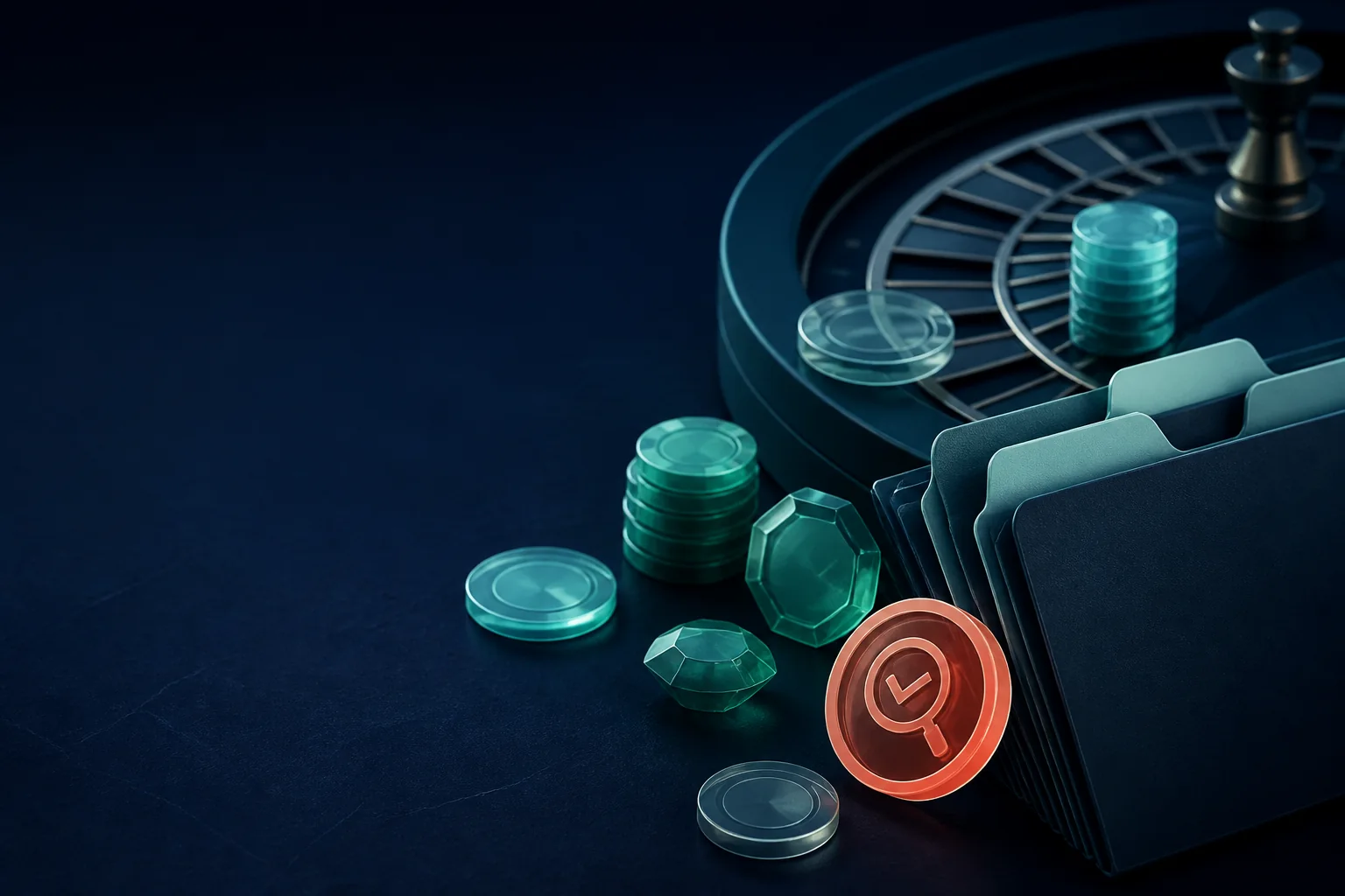 Abstrakter Roulettebogen und Spielchips